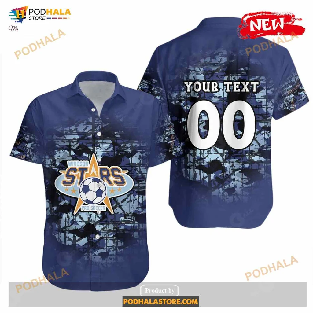 Windsor Stars Soccer Vintage Hawaiian Shirt With Customizable Text