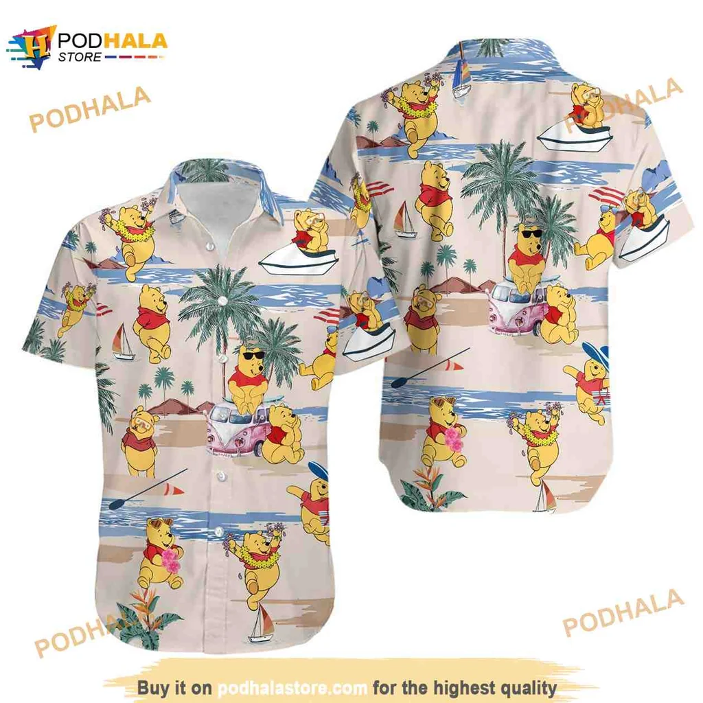 Winnie The Pooh Beach Hawaiian Shirt With Tropical Vibes