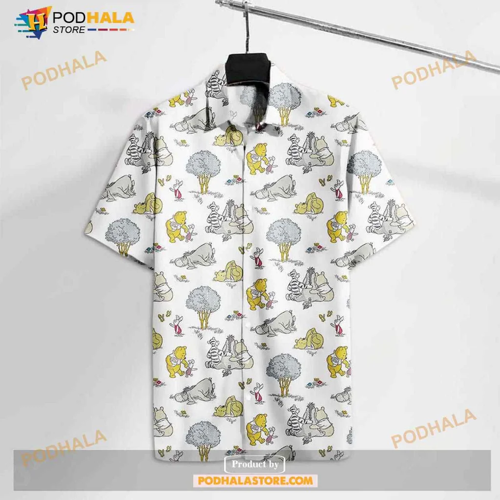 Winnie The Pooh Hawaiian Shirt Featuring Eeyore Piglet And Tigger