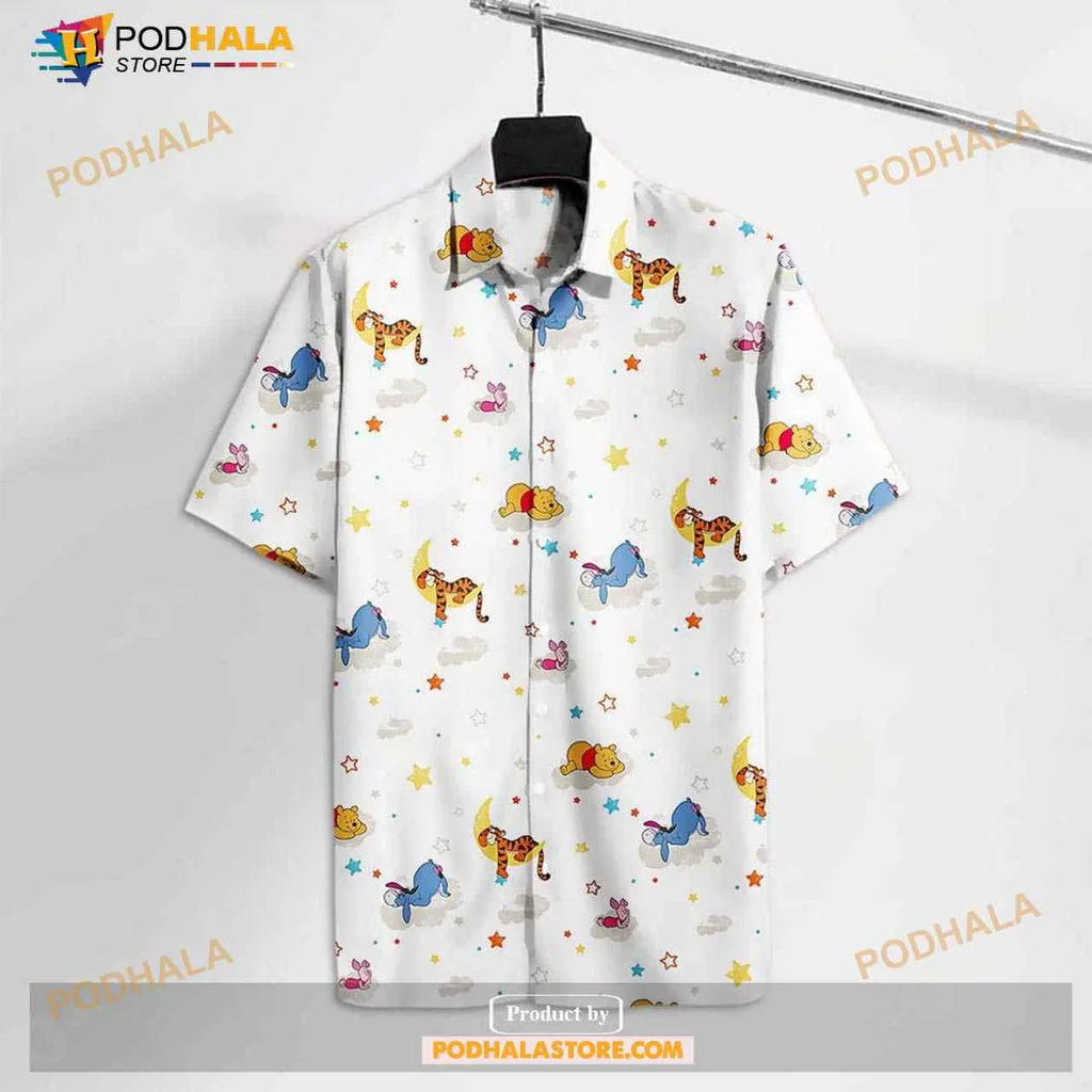 Winnie The Pooh Hawaiian Shirt Featuring Eeyore Tigger Piglet Design