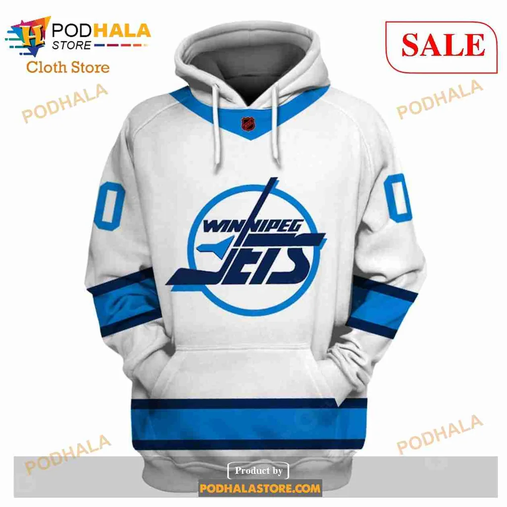 Winnipeg Jets All Over Print Hoodie With Bold Team Logo And Blue Accents Winnipeg Jets All Over Print Hoodie With Bold Team Logo And Blue Accents