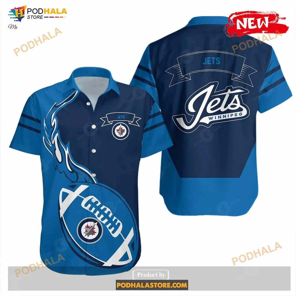 Winnipeg Jets Hawaiian Shirt With Football Flame Design