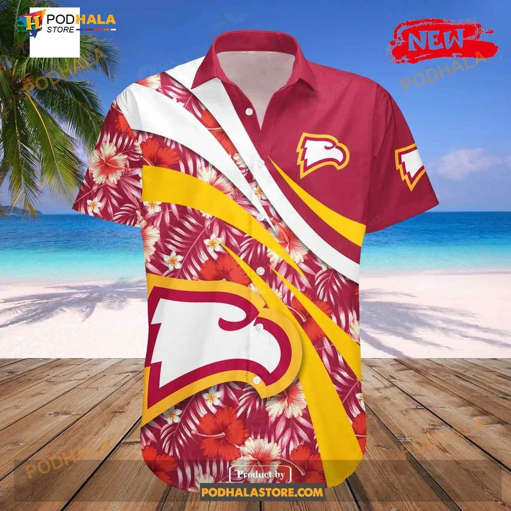Winthrop Eagles Hibiscus Aloha Shirt With Bold Floral Design Winthrop Eagles Hibiscus Aloha Shirt With Bold Floral Design