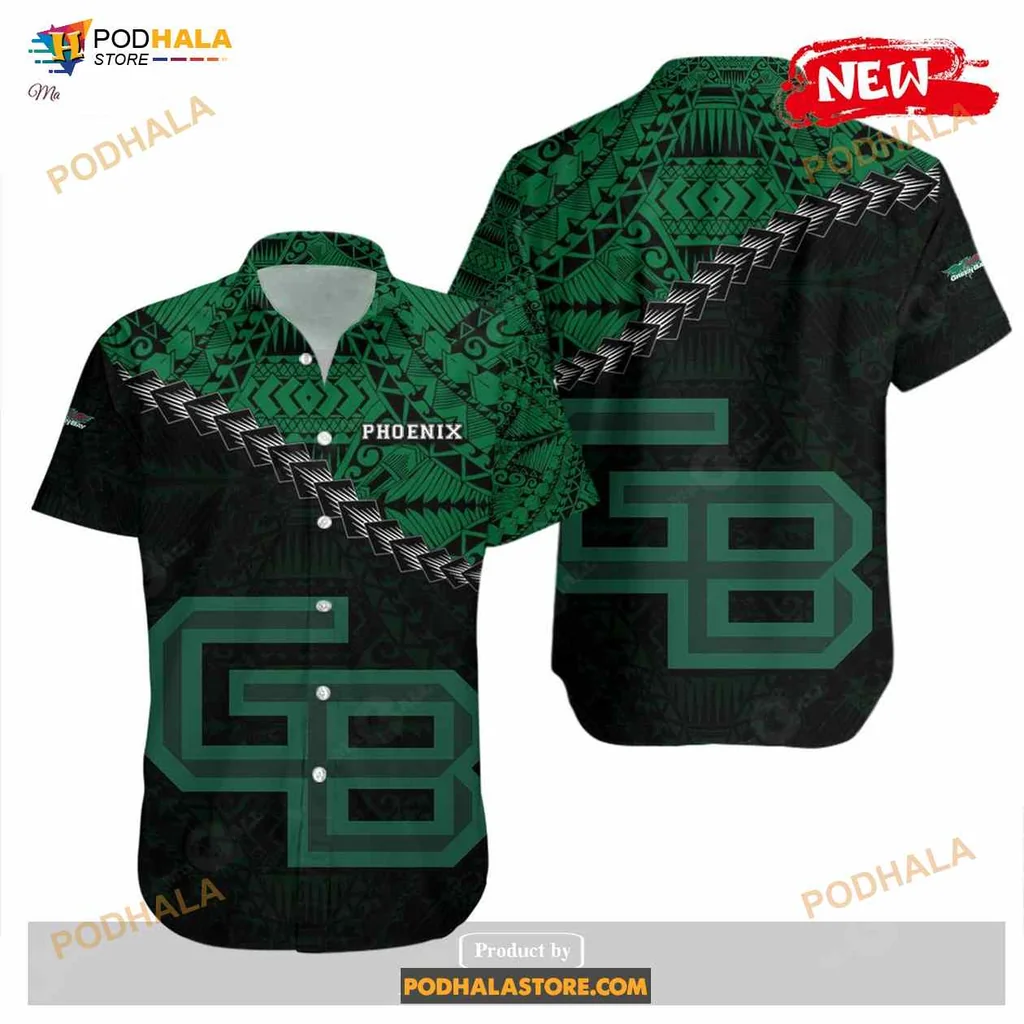 Wisconsin Green Bay Phoenix Hawaiian Shirt With Polynesian Tattoo Design