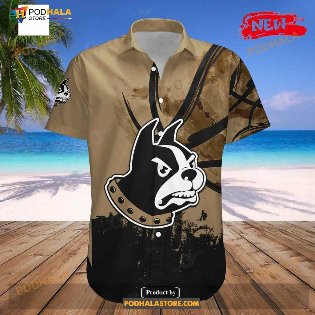 Wofford Terriers Basketball Hawaiian Shirt With Bulldog Grunge Pattern