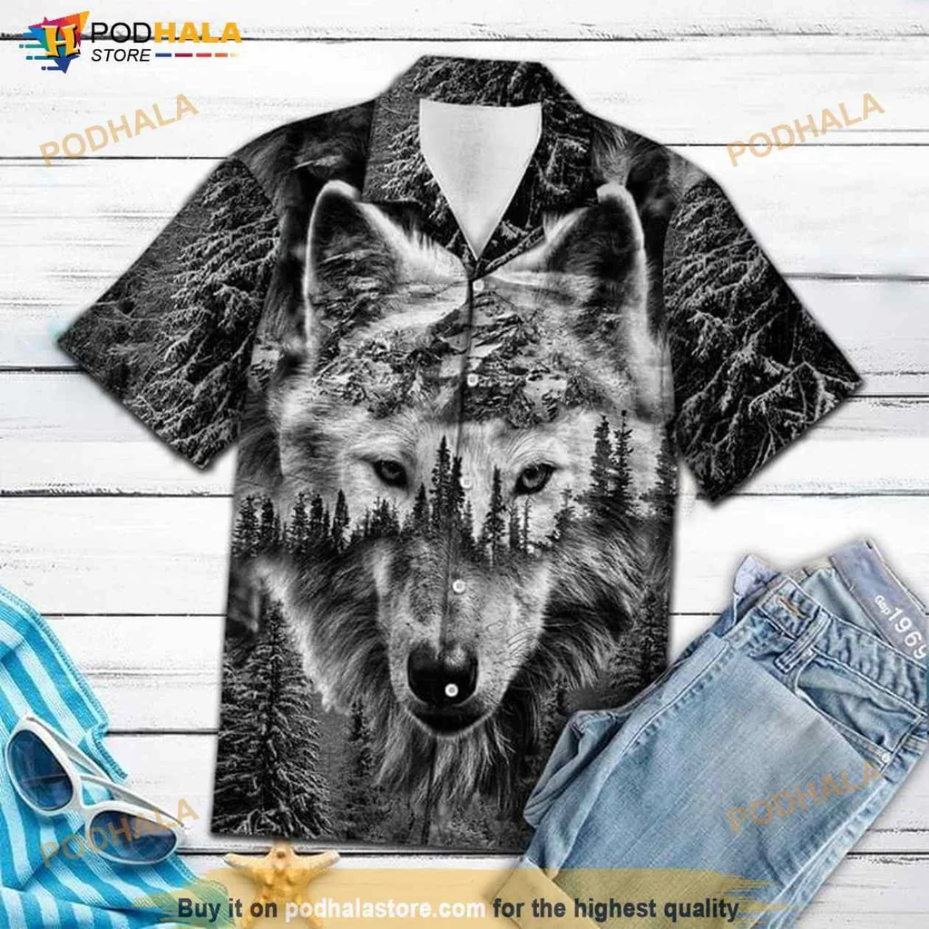 Wolf Forest Lover Hawaiian Shirt With Striking Wilderness Design