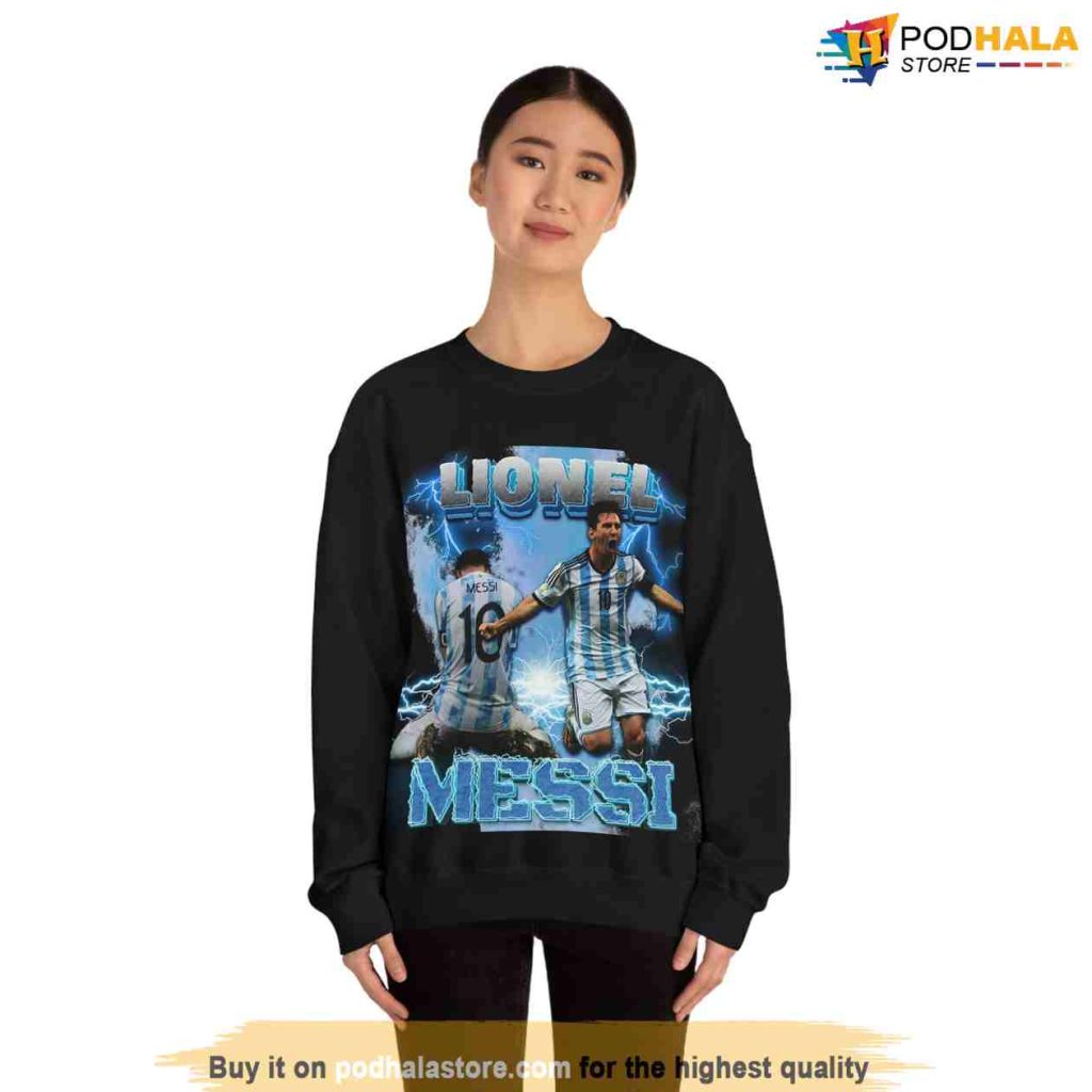 Lionel Messi Argentina Vintage Bootleg Style Sweatshirt Messi 10 Shirt