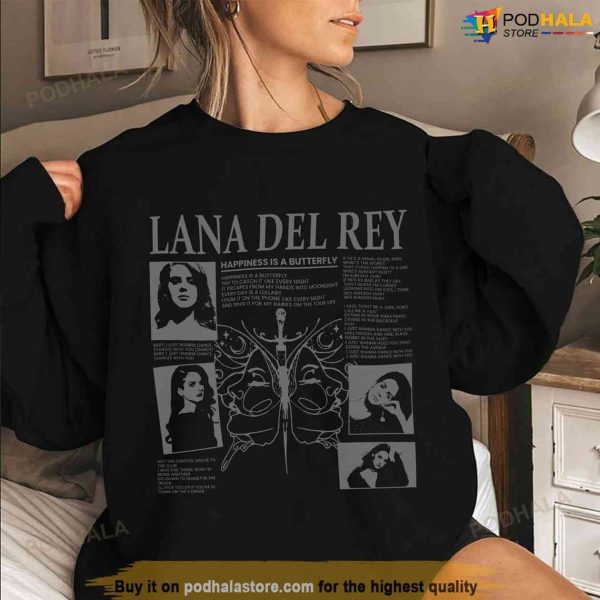 Vintage Happiness Is A Butterfly Sweatshirt Lana Del Rey Tour Merch