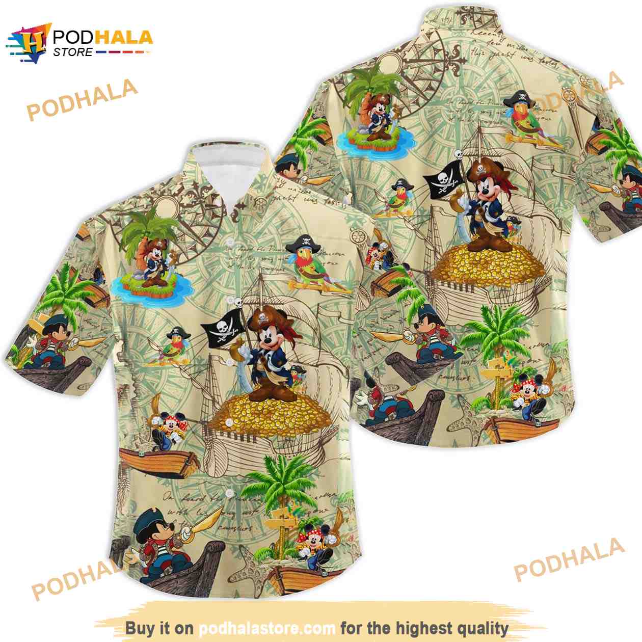 Pirates Mickey Mouse Hawaiian Shirt Hawaii Holiday Beach Bring Your