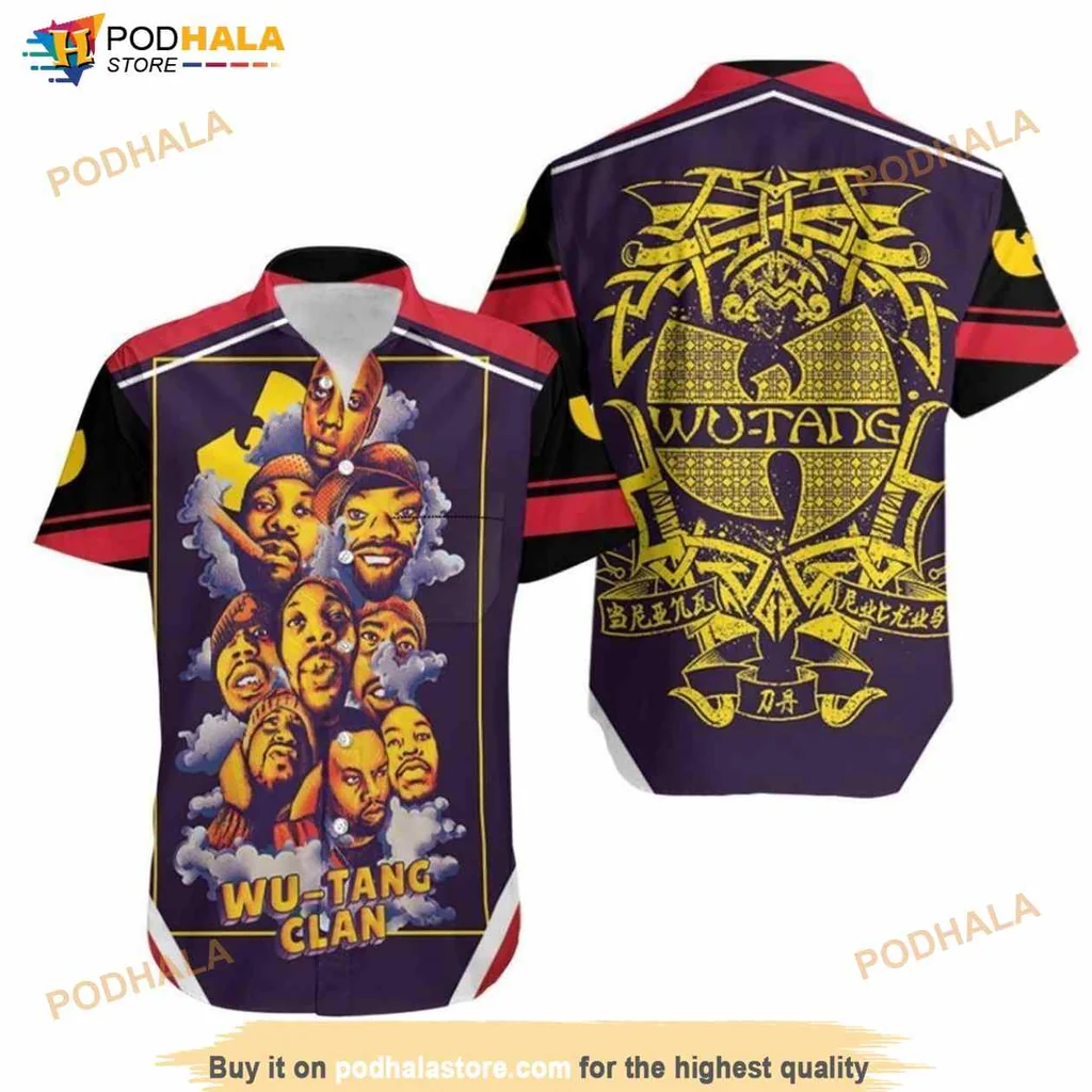 Wu Tang Clan Aloha Hawaiian Shirt Featuring Iconic Logo And Colorful Design