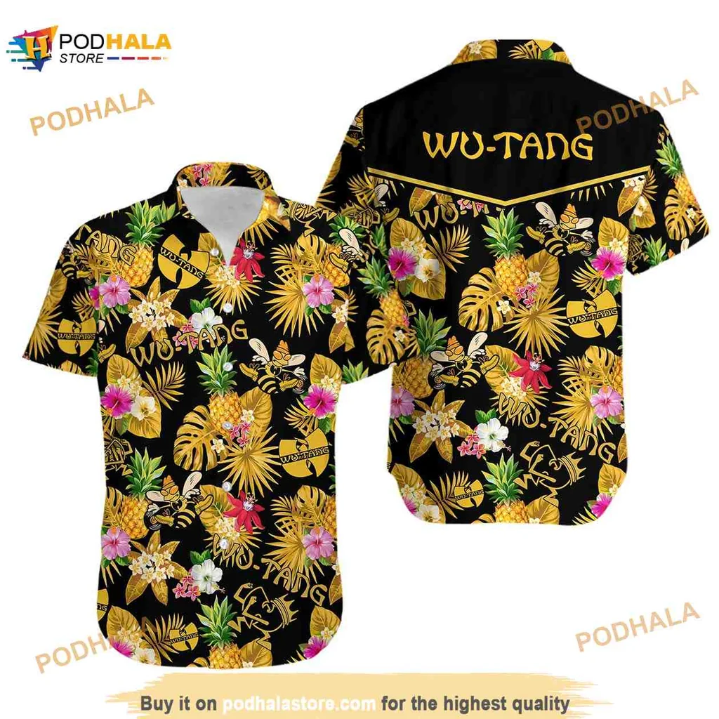 Wu Tang Clan Floral Pattern Hawaiian Shirt With Tropical Vibes