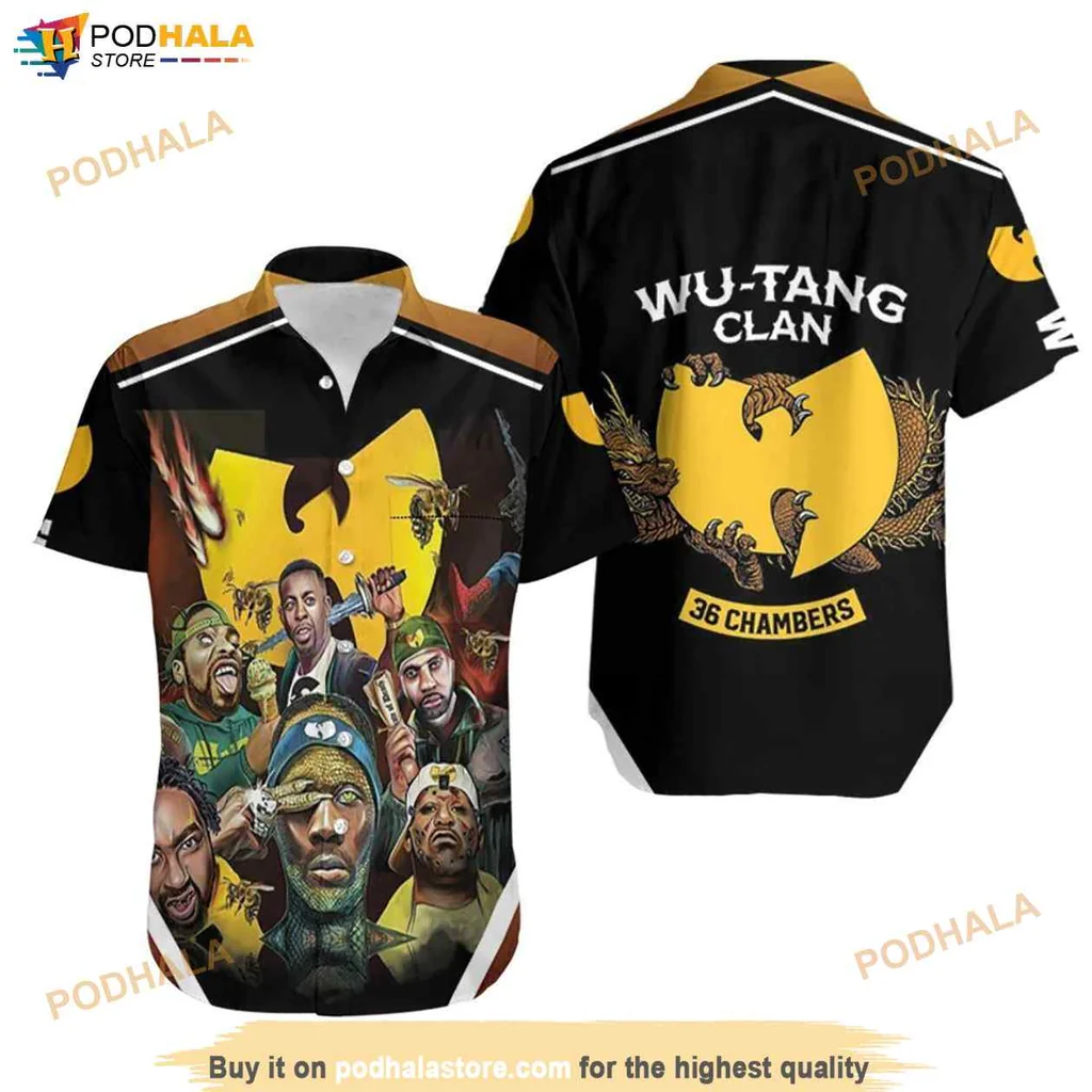 Wu Tang Clan Graphic Hawaiian Shirt Vibrant Design For Hip Hop Fans