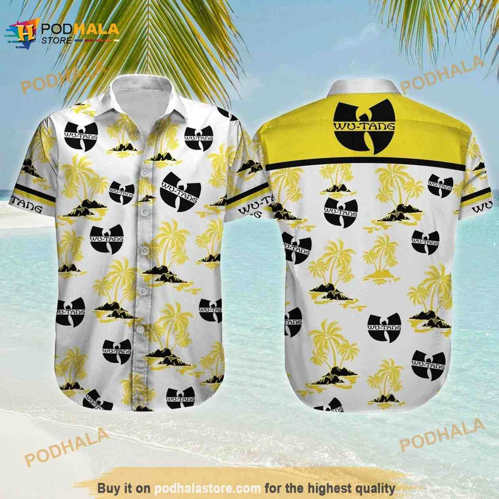 Wu Tang Clan Hawaiian Shirt With Tropical Design And Palm Trees
