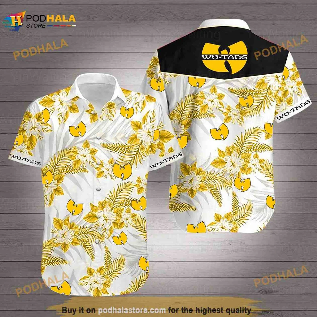 Wu Tang Clan Hawaiian Shirt With Tropical Hibiscus Design