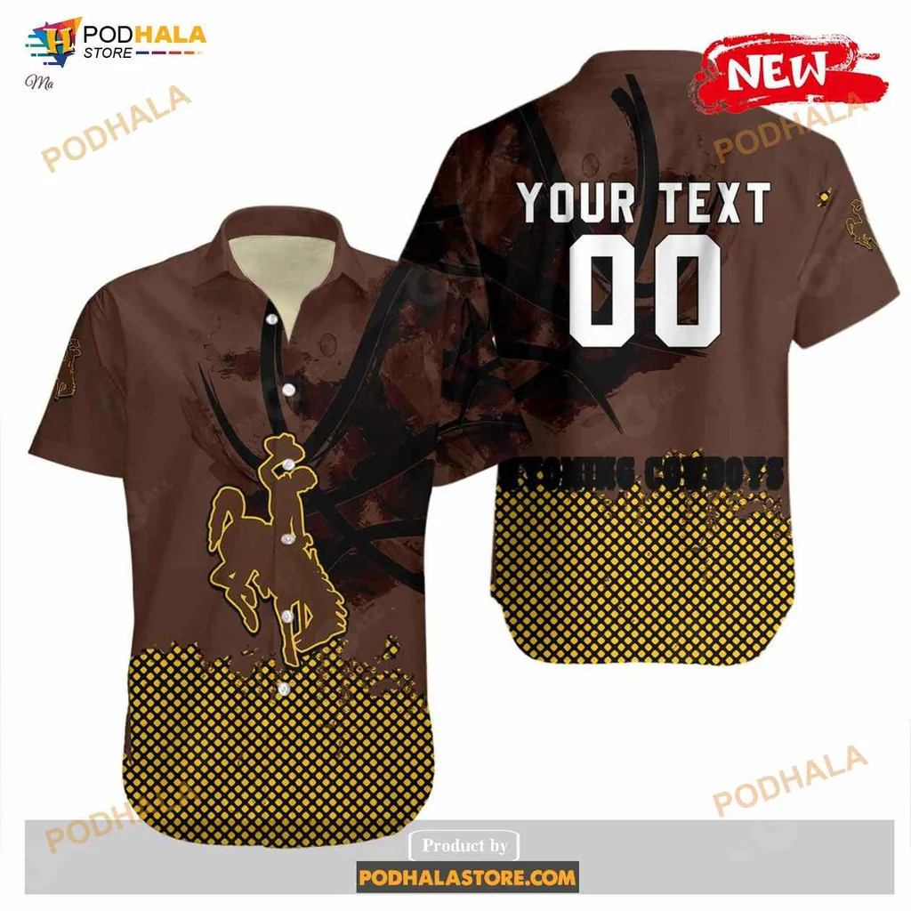 Wyoming Cowboys Basketball Hawaiian Shirt With Customizable Text