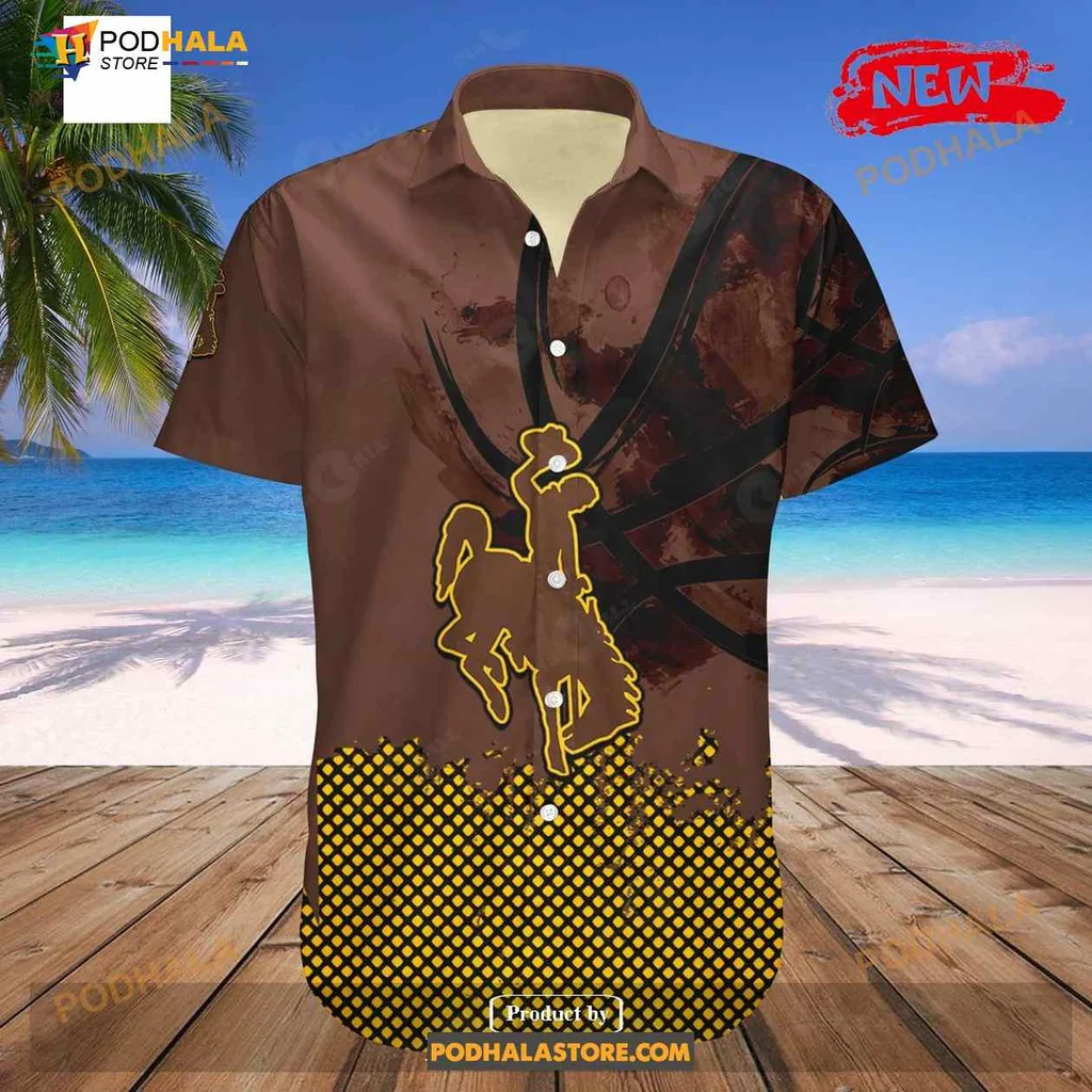 Wyoming Cowboys Basketball Aloha Shirt With Customizable Text Wyoming Cowboys Basketball Aloha Shirt With Customizable Text