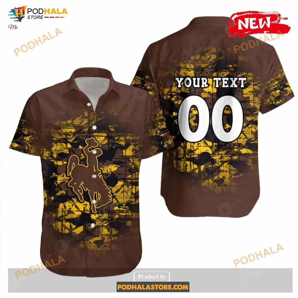 Wyoming Cowboys Vintage Hawaiian Shirt With Customizable Text