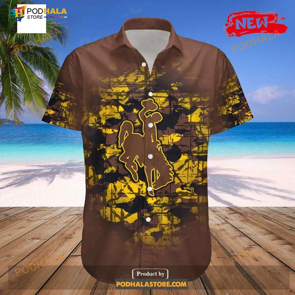 Wyoming Cowboys Vintage Aloha Shirt With Customizable Text Wyoming Cowboys Vintage Aloha Shirt With Customizable Text