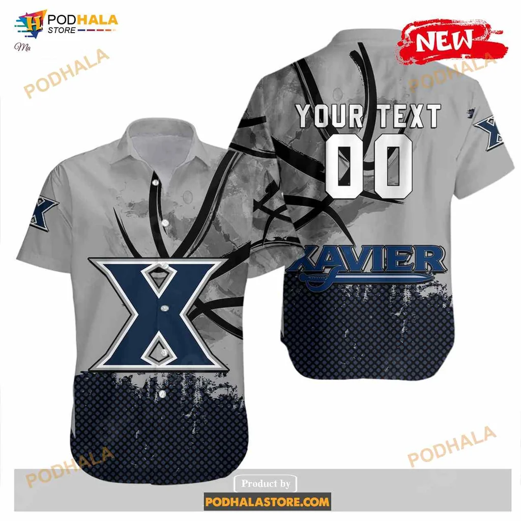 Xavier Musketeers Basketball Hawaiian Shirt With Grunge Pattern