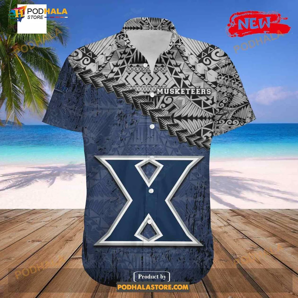 Xavier Musketeers Aloha Shirt With Polynesian Tattoo Design Xavier Musketeers Aloha Shirt With Polynesian Tattoo Design