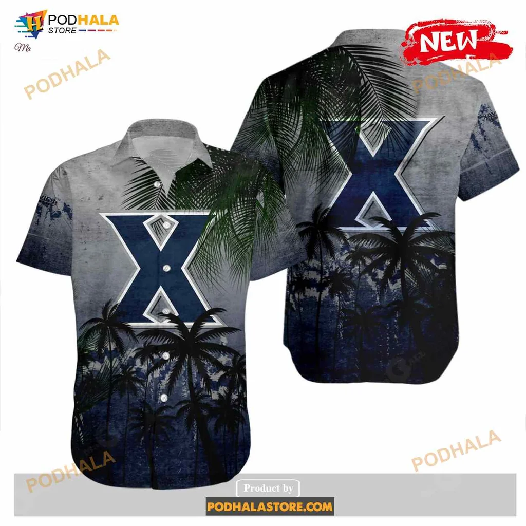 Xavier Musketeers Hawaiian Shirt With Tropical Grunge Design