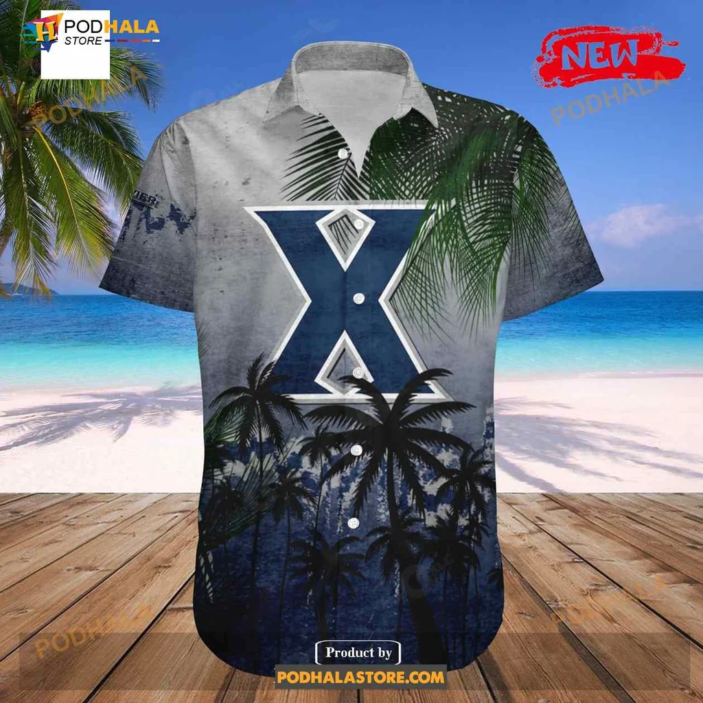 Xavier Musketeers Aloha Shirt With Tropical Grunge Design Xavier Musketeers Aloha Shirt With Tropical Grunge Design
