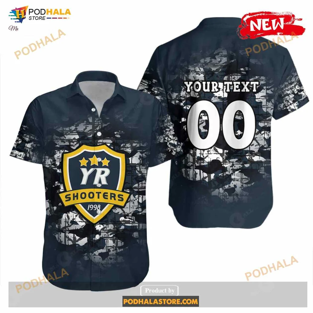 York Region Shooters Camouflage Hawaiian Shirt With Custom Emblem