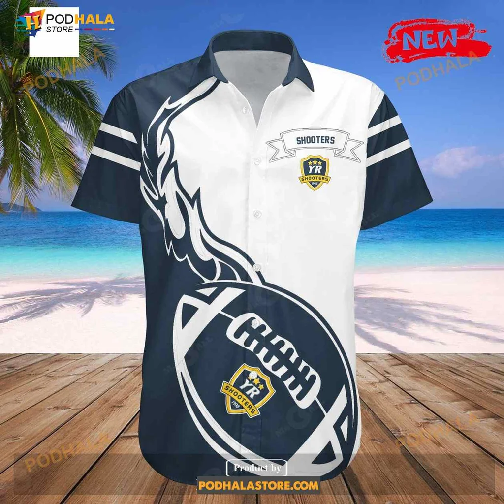 York Region Shooters Aloha Shirt With Bold Football Design York Region Shooters Aloha Shirt With Bold Football Design