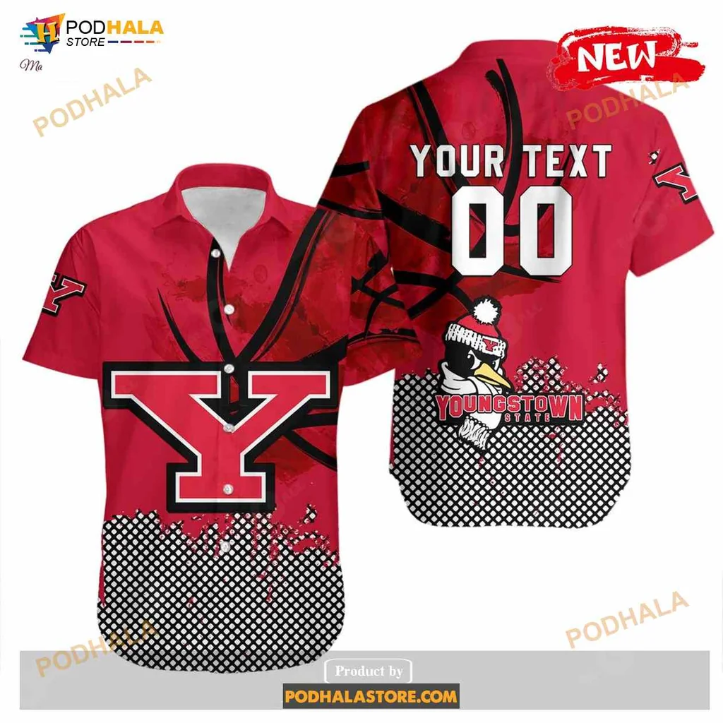 Youngstown State Penguins Basketball Hawaiian Shirt, Customizable Text Space