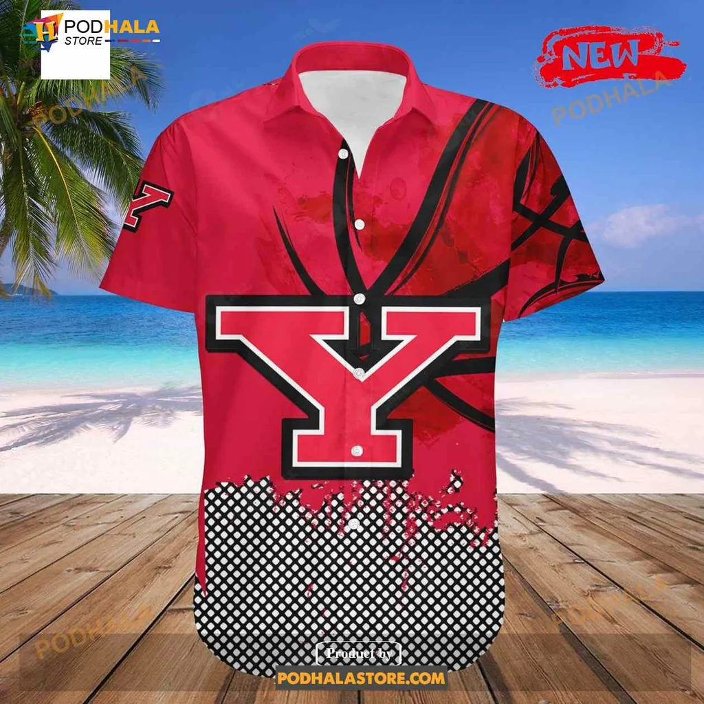 Youngstown State Penguins Basketball Aloha Shirt, Customizable Text Space Youngstown State Penguins Basketball Aloha Shirt, Customizable Text Space