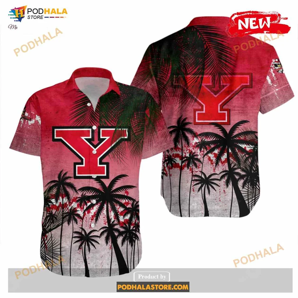 Youngstown State Penguins Hawaiian Shirt With Tropical Palm Trees