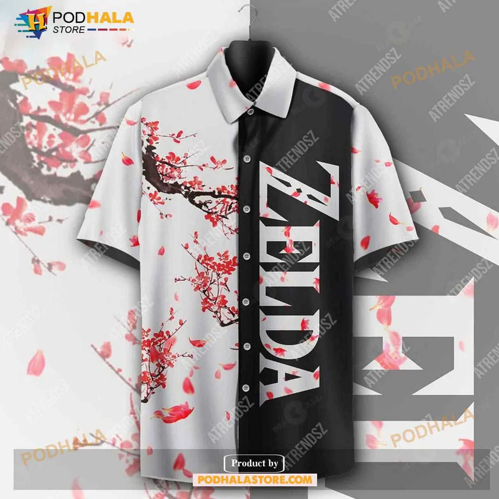 Zelda Cherry Blossom Aloha Shirt, Fun Hawaiian Design For Gamers