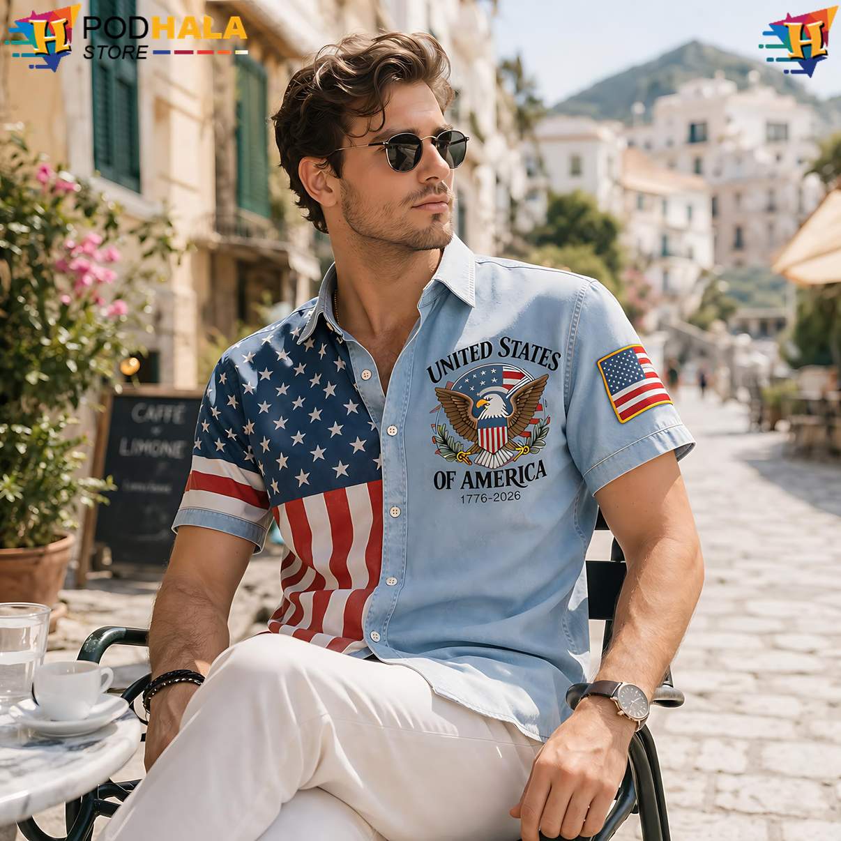 1776 American Flag Aloha Shirt US 250th Anniversary Patriotic Gift Men 1776 American Flag Aloha Shirt US 250th Anniversary Patriotic Gift Men