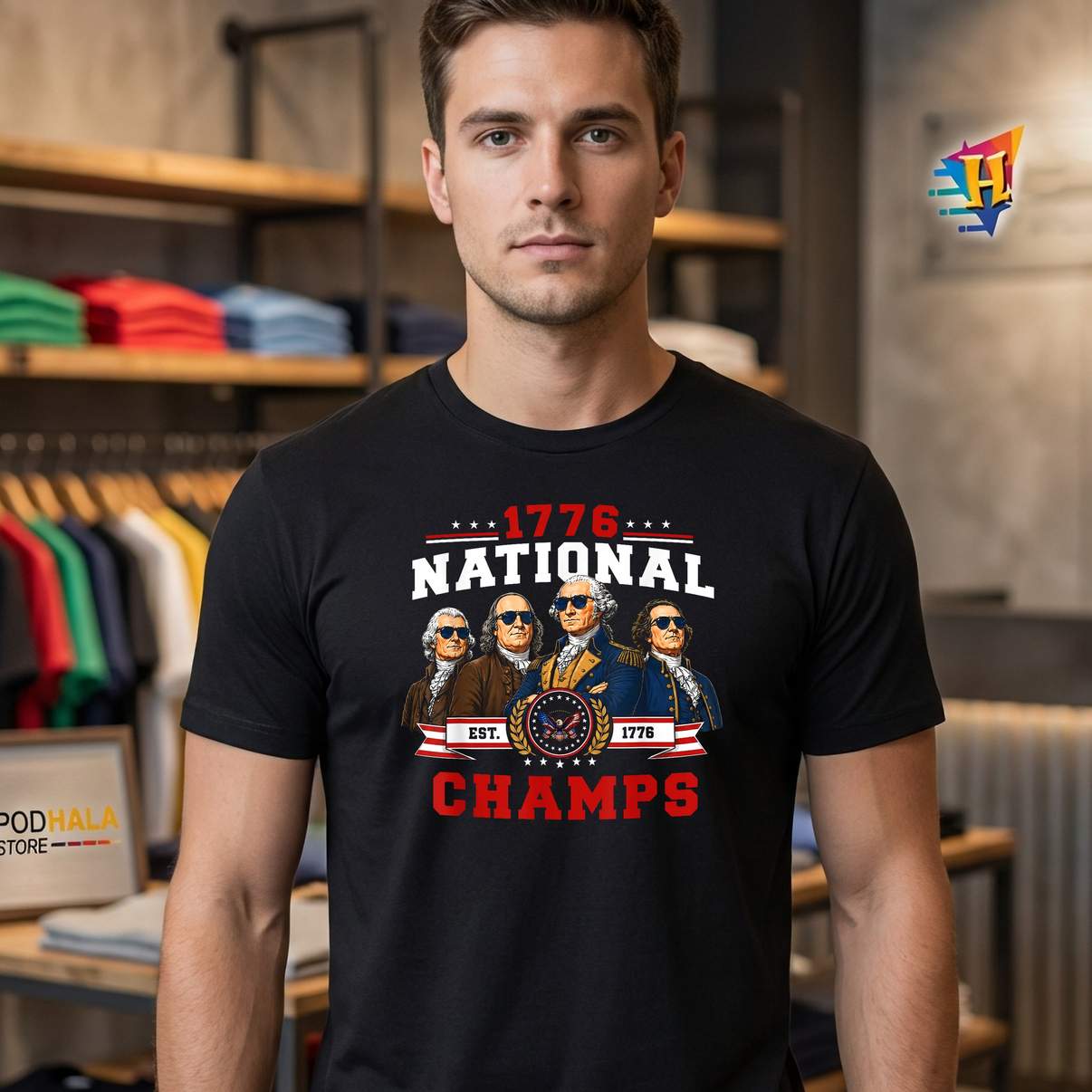 1776 National Champs Funny Shirt Patriotic 250 Years Fourth Of July