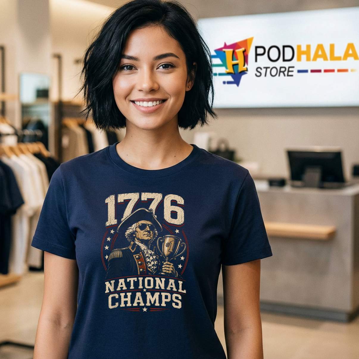 1776 National Champs T-Shirt George Washington Funny Patriotic American Gear 1776 National Champs T-Shirt George Washington Funny Patriotic American Gear