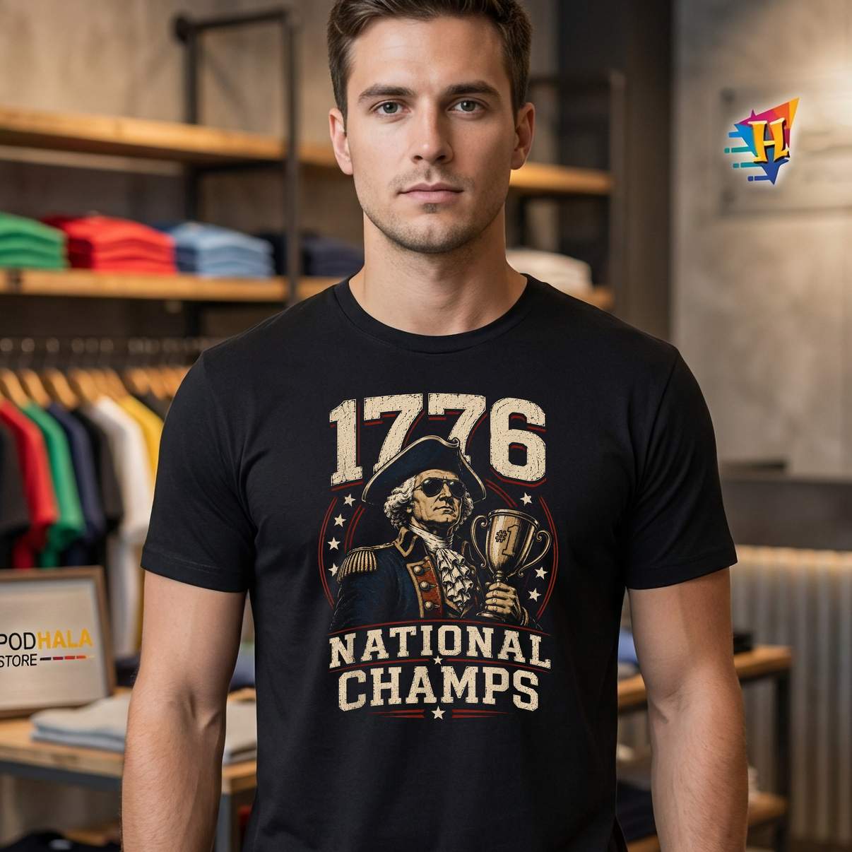 1776 National Champs Tshirt George Washington Funny Patriotic American Gear 1776 National Champs Tshirt George Washington Funny Patriotic American Gear