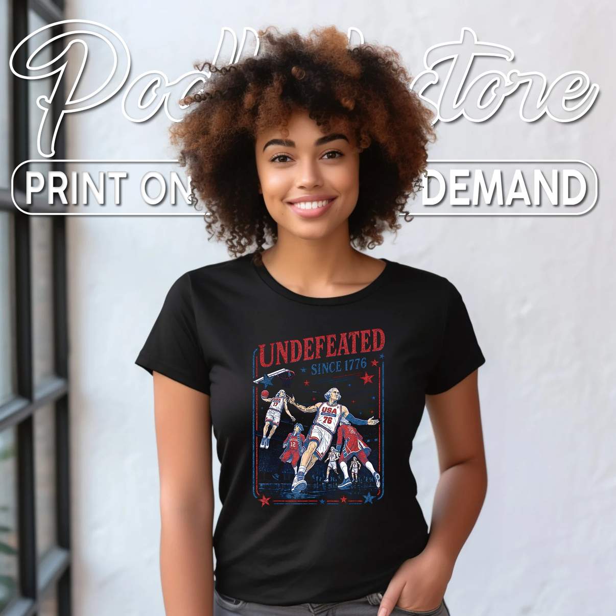 1776 Undefeated Basketball Shirt Fourth Of July 250 Years Patriotic Gear