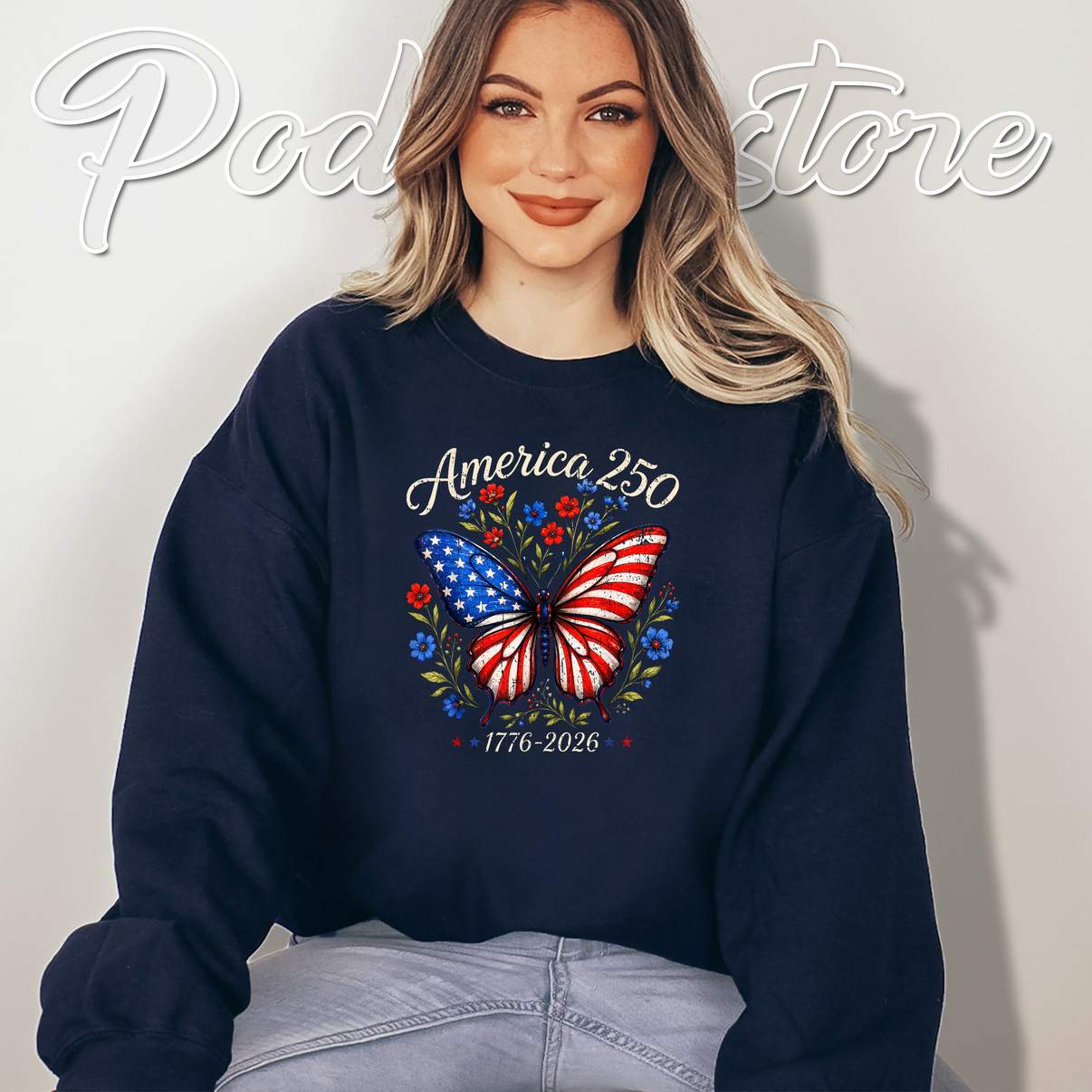 250th Anniversary Butterfly Shirt 1776 2026 Fourth Of July Apparel