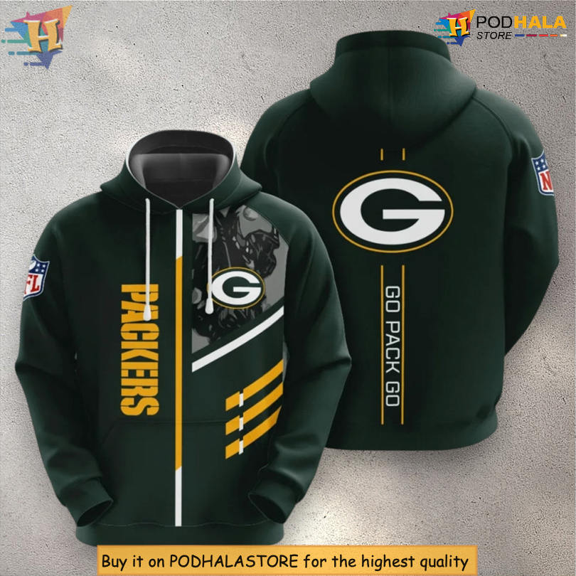 3 Lines Graphic Style Green Bay Packers Full Print Hoodie 3D Fan Gift