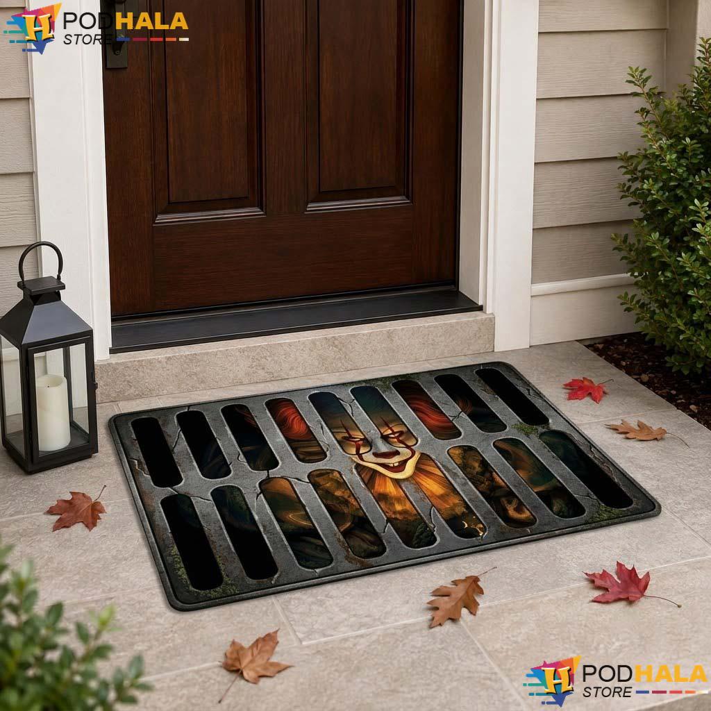 3D Clown Face Halloween Doormat Spooky Illusion Horror Fan Entryway Decor - View 1 3D Clown Face Halloween Doormat Spooky Illusion Horror Fan Entryway Decor - View 1