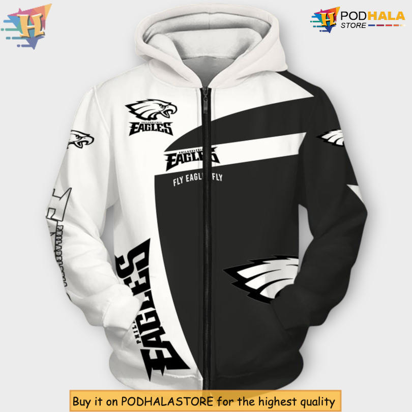 3D Zip Pullover Style Philadelphia Eagles Hoodie Gift for NFL Fans