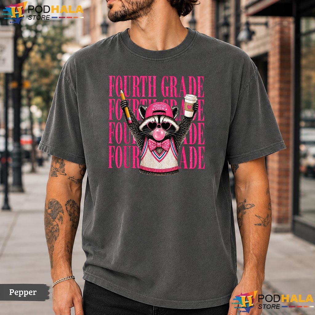 4th Grade Feral Raccoon Comfort Colors T-Shirt Funny School Teacher Top