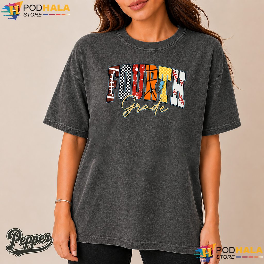 4th Grade Sports School Comfort Colors Tshirt Football Baseball Boys Top 4th Grade Sports School Comfort Colors Tshirt Football Baseball Boys Top