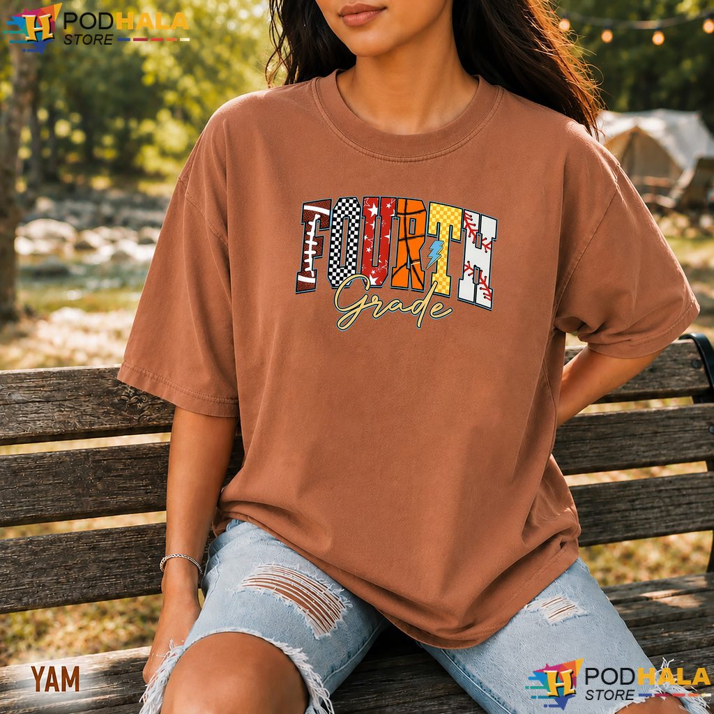 4th Grade Sports School Comfort Colors Tee Football Baseball Boys Top 4th Grade Sports School Comfort Colors Tee Football Baseball Boys Top