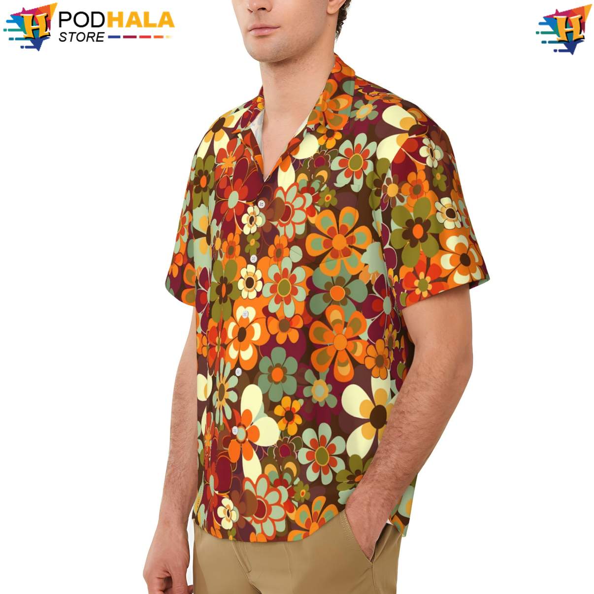 70s Floral Aloha Shirt Retro Hippie Mens Short Sleeve Beach Outfit 70s Floral Aloha Shirt Retro Hippie Mens Short Sleeve Beach Outfit