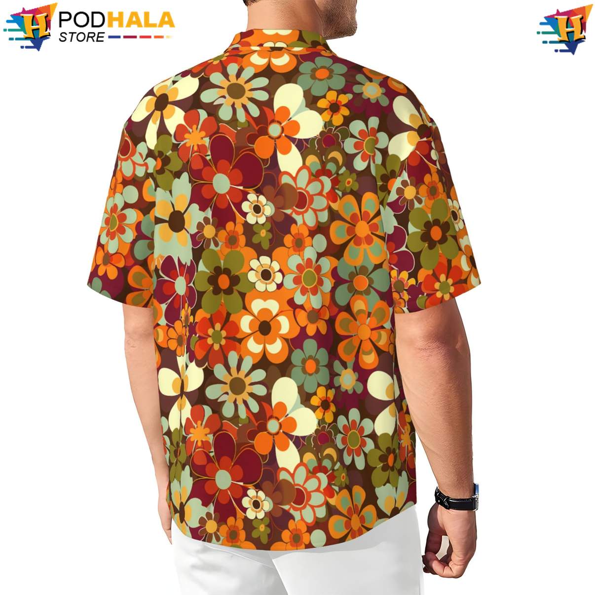 70s Floral Short-sleeve button-up shirt Retro Hippie Mens Short Sleeve Beach Outfit 70s Floral Short-sleeve button-up shirt Retro Hippie Mens Short Sleeve Beach Outfit