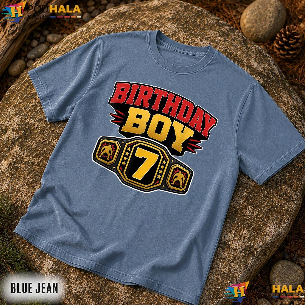 7th Birthday Wrestling Belt Comfort Colors Shirt 7 Year Old Boy Party Top 7th Birthday Wrestling Belt Comfort Colors Shirt 7 Year Old Boy Party Top