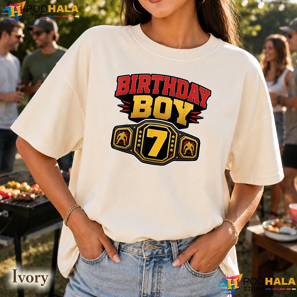 7th Birthday Wrestling Belt Comfort Colors Tshirt 7 Year Old Boy Party Top 7th Birthday Wrestling Belt Comfort Colors Tshirt 7 Year Old Boy Party Top