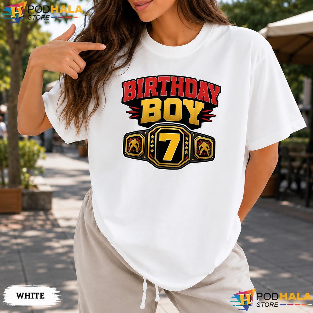 7th Birthday Wrestling Belt Comfort Colors Tee 7 Year Old Boy Party Top 7th Birthday Wrestling Belt Comfort Colors Tee 7 Year Old Boy Party Top
