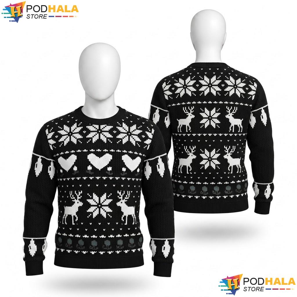 80s Heart Christmas Vacation Ugly Sweater Cute Festive Holiday Top